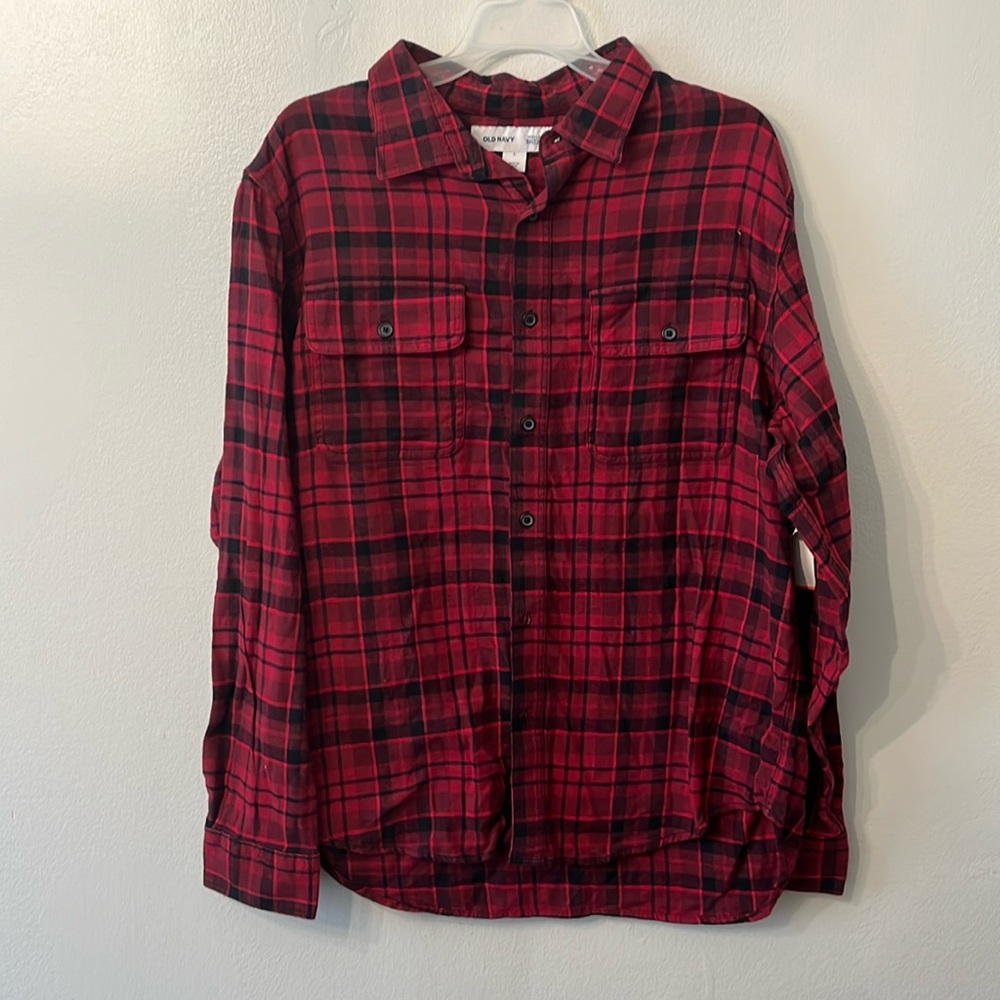 Old Navy Plaid Button Down - Red